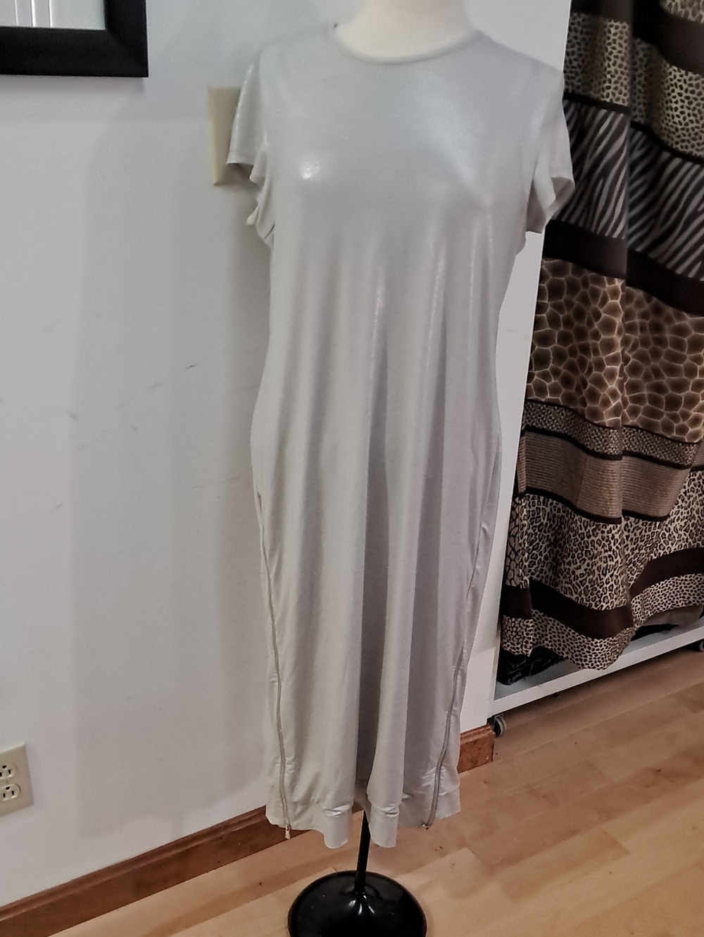 Anatomie Silver-Gray Midi  Dress, M